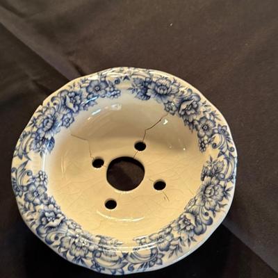 Blue & White Porcelain Wash Bowl & Pitcher