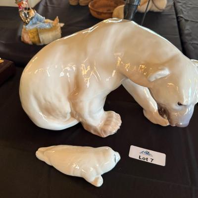 B & G/Bing Grondahl Ceramic Polar Bear #1857 & Seal #2468