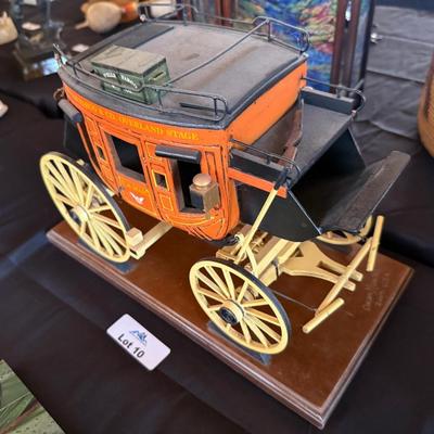 Wells Fargo Stagecoach by Oscar M. Cortes 2007 on wood base