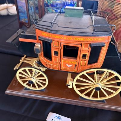 Wells Fargo Stagecoach by Oscar M. Cortes 2007 on wood base