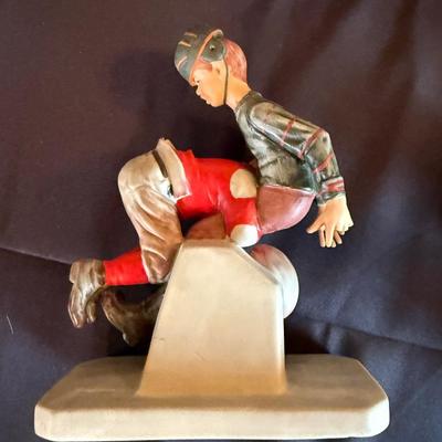 Norman Rockwell & Frances Hook porcelain pieces - 6 Total inc. 2 Gorham "Tackled" figures