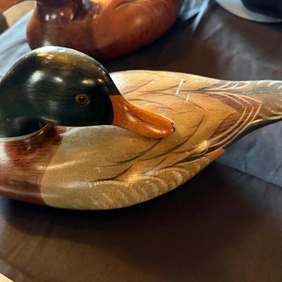 2 Wooden Carved Ducks by Craig Fellows Big Sky Carvers