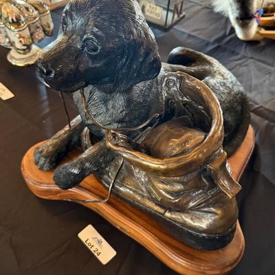 Bronze Sculpture - "Boot Camp" by Devin Rowe on wood base w/plaque