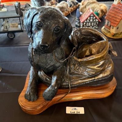 Bronze Sculpture - "Boot Camp" by Devin Rowe on wood base w/plaque