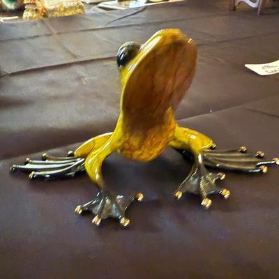 Tim Cotterill "Frogman" small yellow bronze frog