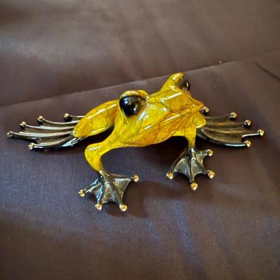 Tim Cotterill "Frogman" small yellow bronze frog