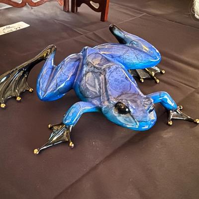 Tim Cotterill "Frogman" Blue Bronze Frog Art