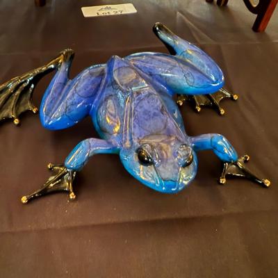 Tim Cotterill "Frogman" Blue Bronze Frog Art