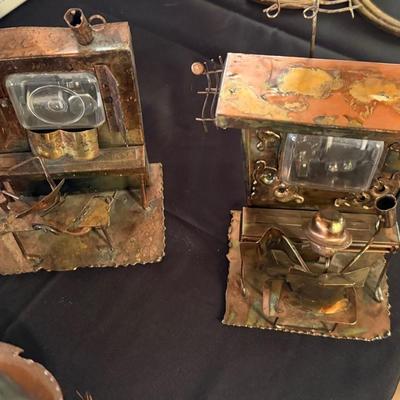 Set of 4 Copper pieces - 3 are music boxes