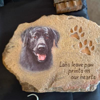 Collection of Dog figures - Coasters/Stone/Pair/1 in Basket/1 on tire swing +