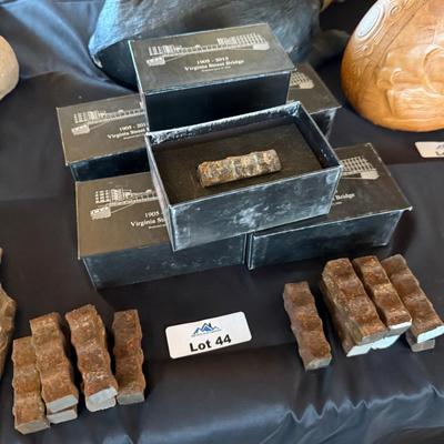 Collection of Iron Pieces from Virginia Street Bridge 1905-2015 - 6 in boxes rest loose