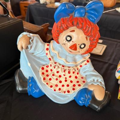 Raggedy Ann & Andy looking 1970 ceramic Dolls