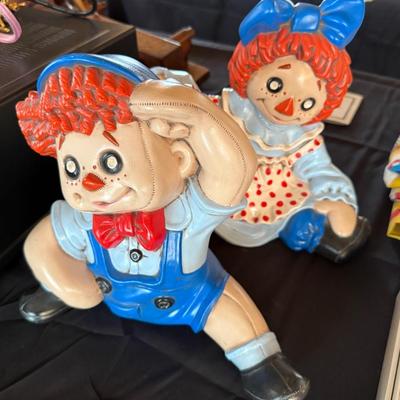 Raggedy Ann & Andy looking 1970 ceramic Dolls