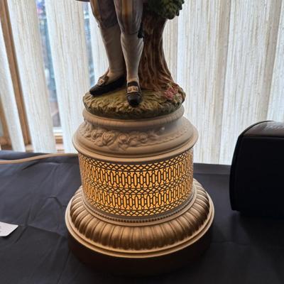 Pair of Capodimonte ceramic Victorian couple - working table Lamps