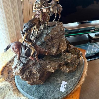 Large Bronze fountain inspired by Charles Russell “Indian Scouting Party"