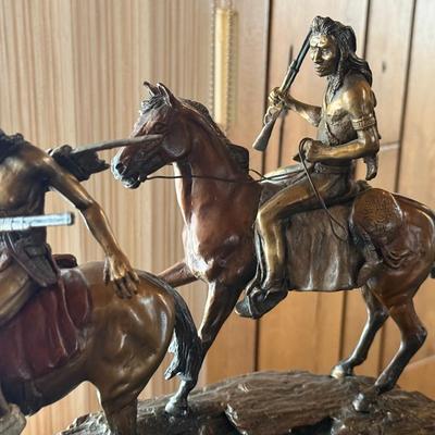 Large Bronze fountain inspired by Charles Russell “Indian Scouting Party"
