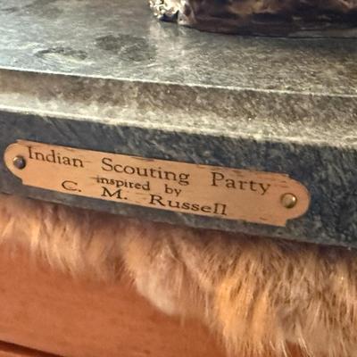 Large Bronze fountain inspired by Charles Russell “Indian Scouting Party"