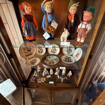 Wood & Glass 4 Door lighted Curio Cabinet 75”t x 37”w x 17”d