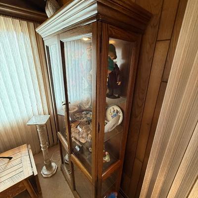 Wood & Glass 4 Door lighted Curio Cabinet 75”t x 37”w x 17”d