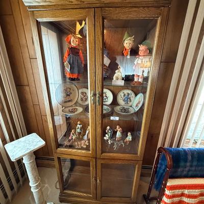 Wood & Glass 4 Door lighted Curio Cabinet 75”t x 37”w x 17”d