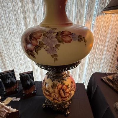 Vintage Floral 2 bulb Globe Lamp - 28”t