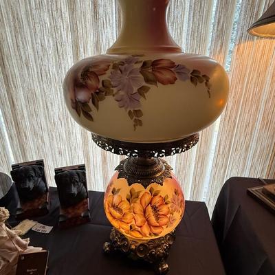 Vintage Floral 2 bulb Globe Lamp - 28”t