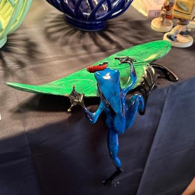 Tim Cotterill Blue/Black/Green Bronze Frog titled Hide N Seek #1356 of 5000