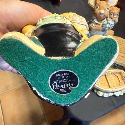 3 Pc Pendelfin Ceramic Rabbit Scene