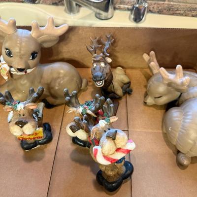 Box of 6 various Reindeer collectible figures