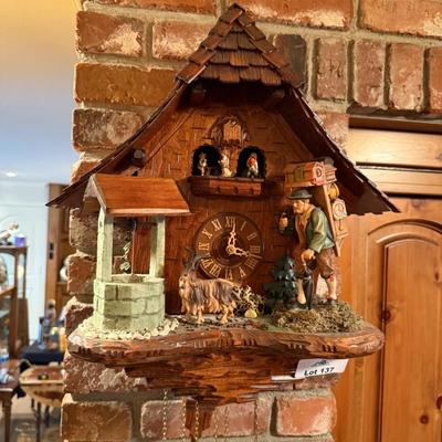 Ornate German Made Wooden Cuckoo Clock - Works