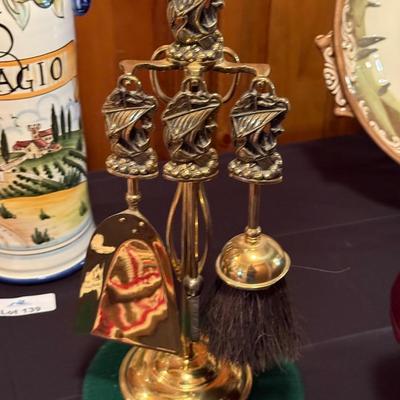 Small brass fireplace tool set - not full sized ones