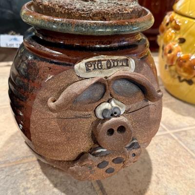 Pig Out ceramic cookie jar