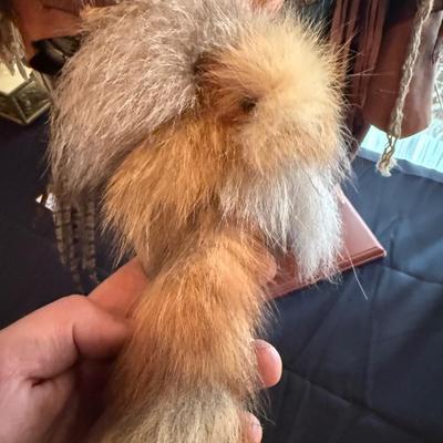 Western Mountain Man Santa Figure 31”t leather/feathers with C.O.A.