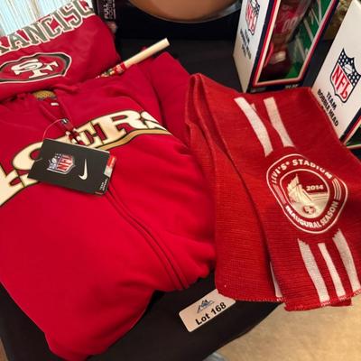 Collection of San Francisco 49ers Gear - New pieces - Ball/Bobbleheads/shirt/towel