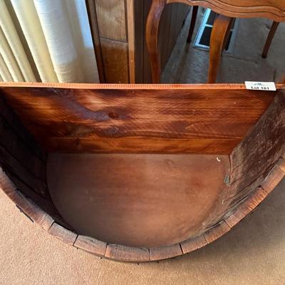 Wood & Metal cut Barrel decorative/storage piece