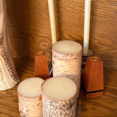 Assortment of Candles & Candle Holders