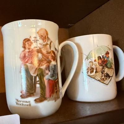 Set of Norman Rockwell Coffee Cups/Mugs - 6 pieces