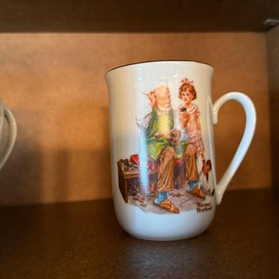 Set of Norman Rockwell Coffee Cups/Mugs - 6 pieces