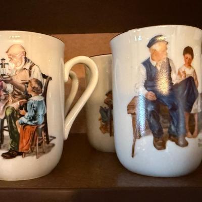 Set of Norman Rockwell Coffee Cups/Mugs - 6 pieces