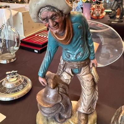 2 Western Cowboy themed statues/figures - 1 looks like John Wayne