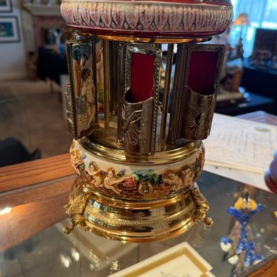 Sale Photo Thumbnail #759: Nice Swiss made lipstick music box carousel as shown