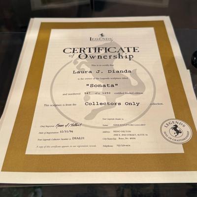 “Sonata” Legends Wolf Bronze by K. Cantrel with COA