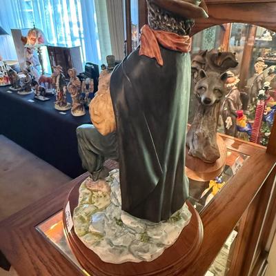 Capodimonte italian statue by DEAR - man sitting with chianti bottle