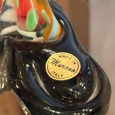 Handblown Murano Glass Clown with Red Pole