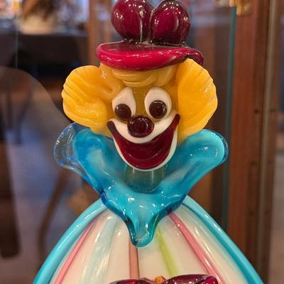 Handblown Wide Belly Murano Glass Clown