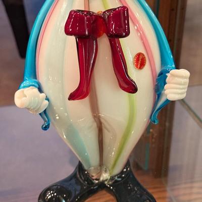 Handblown Wide Belly Murano Glass Clown