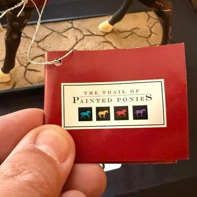Set of 3 Trail of Painted Ponies horse figures on stands