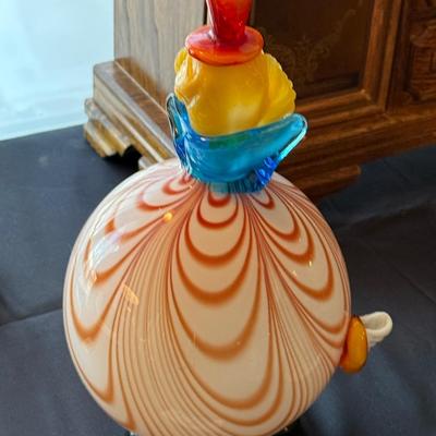 Handblown big belly Murano glass clown