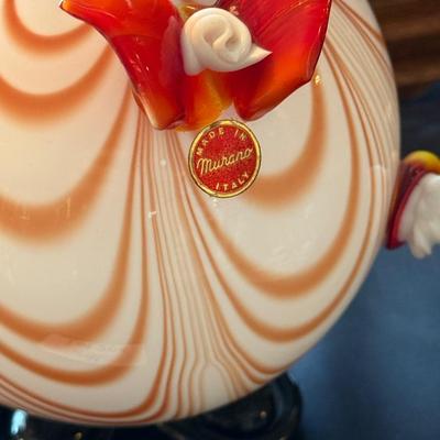 Handblown big belly Murano glass clown