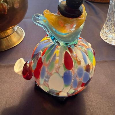 Murano handblown glass big belly 6” t clown